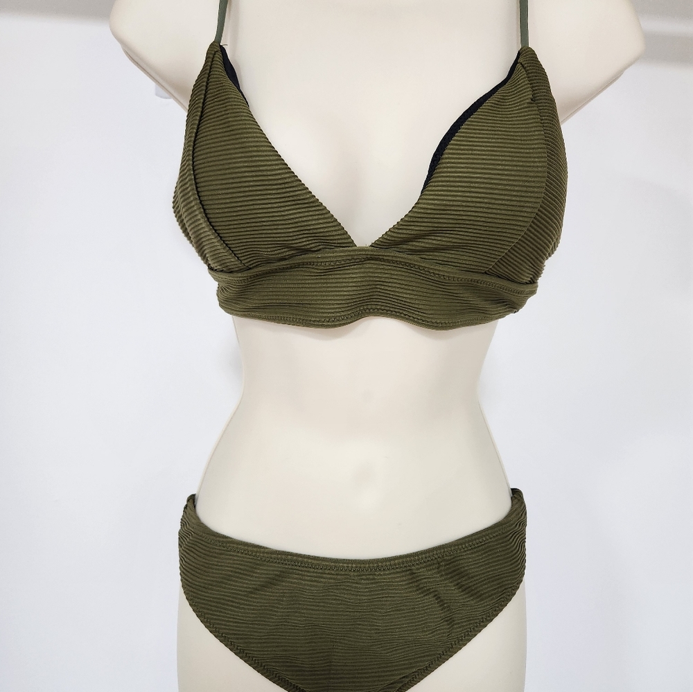 Cupshe Ridged Green Bikini M